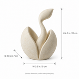 First Sprout tabletop sculpture in Warm Ivory: size view