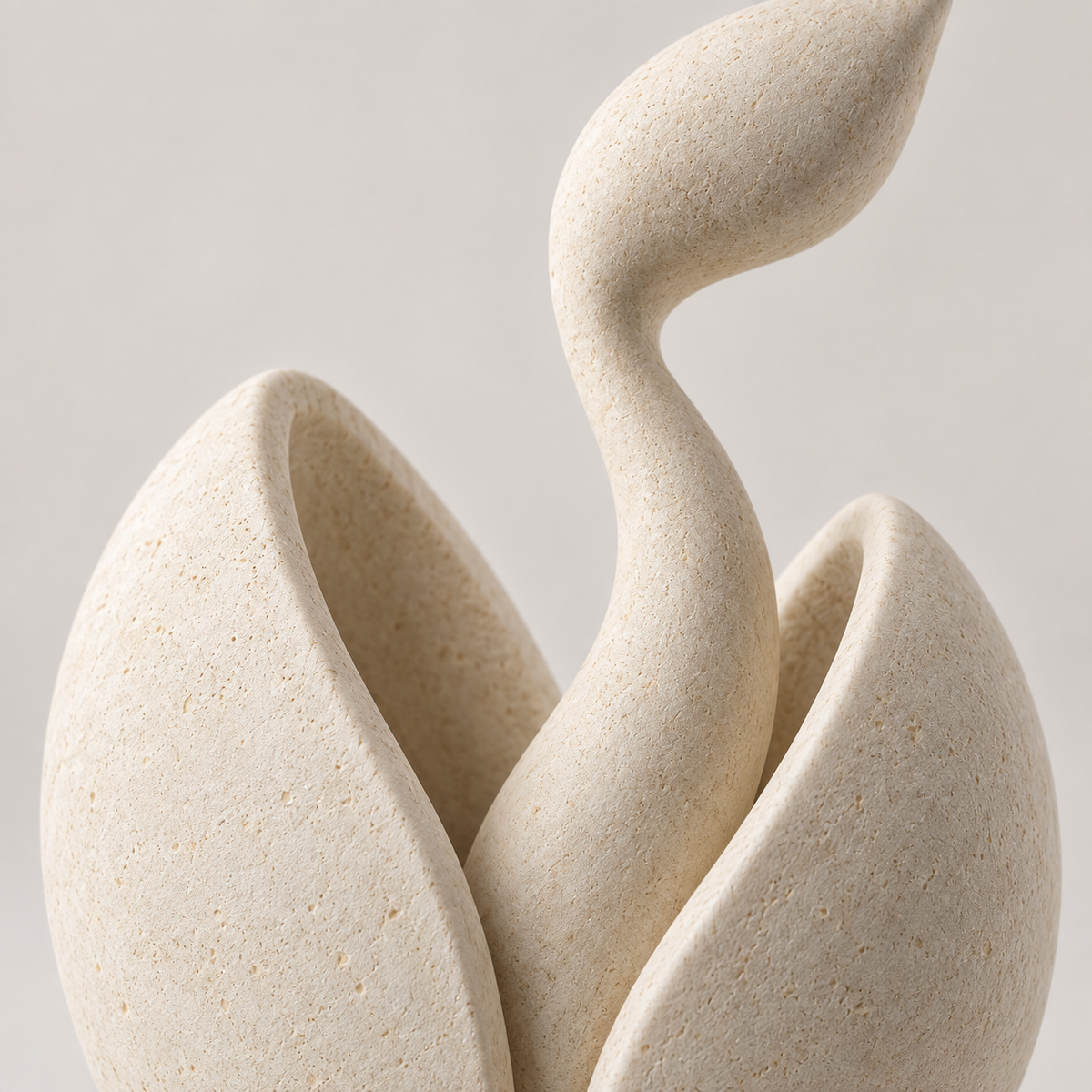 First Sprout tabletop sculpture in Warm Ivory: detail view