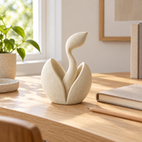 First Sprout tabletop sculpture in Warm Ivory: desk view