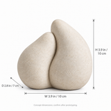 Twin Seed tabletop sculpture in Warm Ivory: size view