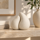 Twin Seed tabletop sculpture in Warm Ivory: shelf view