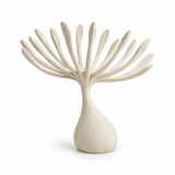 Windborne tabletop sculpture in Warm Ivory: white view