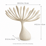 Windborne tabletop sculpture in Warm Ivory: size view