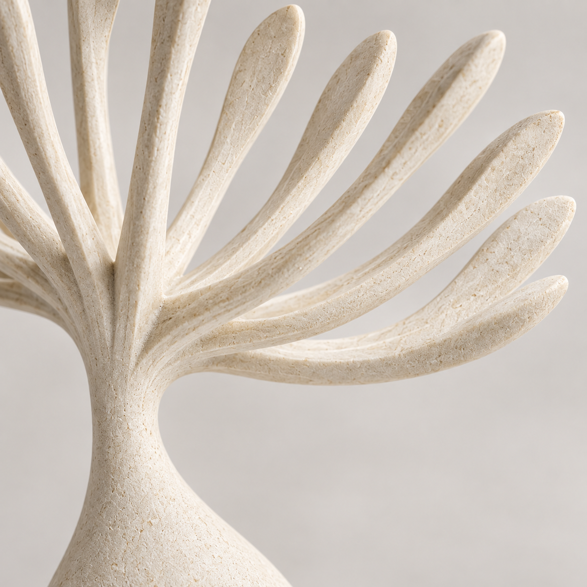 Windborne tabletop sculpture in Warm Ivory: detail view