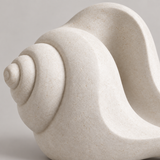 Conch tabletop sculpture in Shell White: detail view