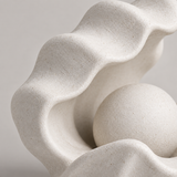 Pearl Niche tabletop sculpture in Shell White: detail view