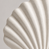 Scallop tabletop sculpture in Shell White: detail view