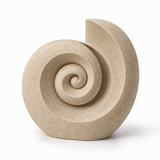 Spiral Shell tabletop sculpture in Sand: white view