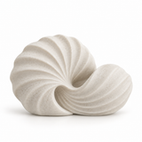 Tidal Line tabletop sculpture in Shell White: white view