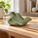 Autumn Fold tabletop sculpture in Muted Sage Green: desk view