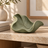 Autumn Fold tabletop sculpture in Muted Sage Green: shelf view