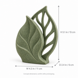 Leaf Shadow tabletop sculpture in Muted Sage Green: size view