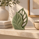 Leaf Shadow tabletop sculpture in Muted Sage Green: shelf view