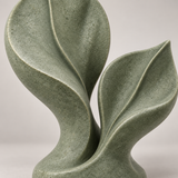 Pairing tabletop sculpture in Muted Sage Green: detail view