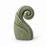 Unfurl tabletop sculpture in Muted Sage Green: white view