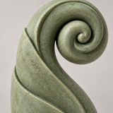 Unfurl tabletop sculpture in Muted Sage Green: detail view