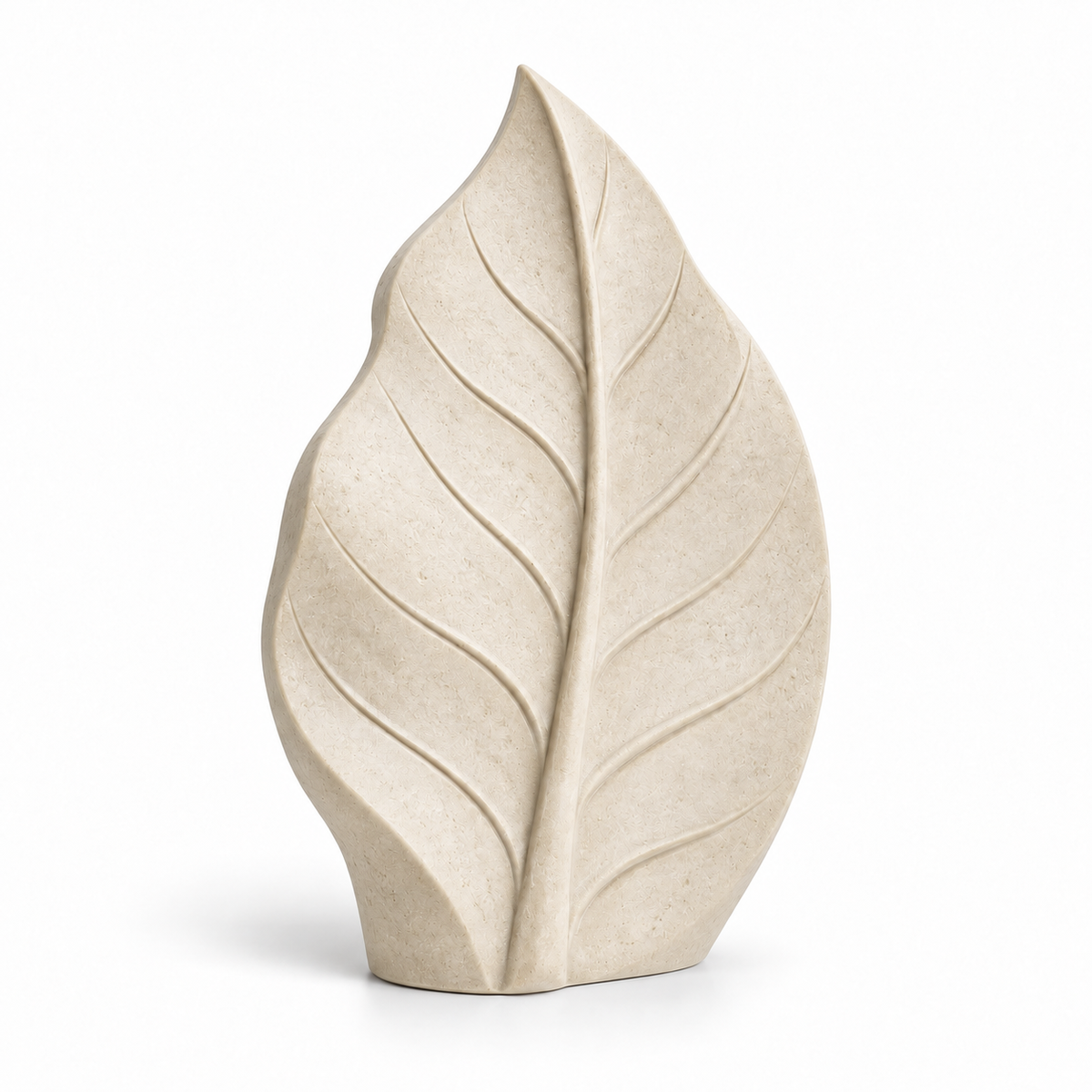 Vein tabletop sculpture in Warm Ivory: white view