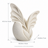 Emergence tabletop sculpture in Matte Ivory: size view