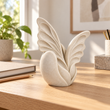 Emergence tabletop sculpture in Matte Ivory: desk view