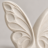 Open Wings tabletop sculpture in Matte Ivory: detail view