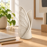 Perch tabletop sculpture in Matte Ivory: desk view