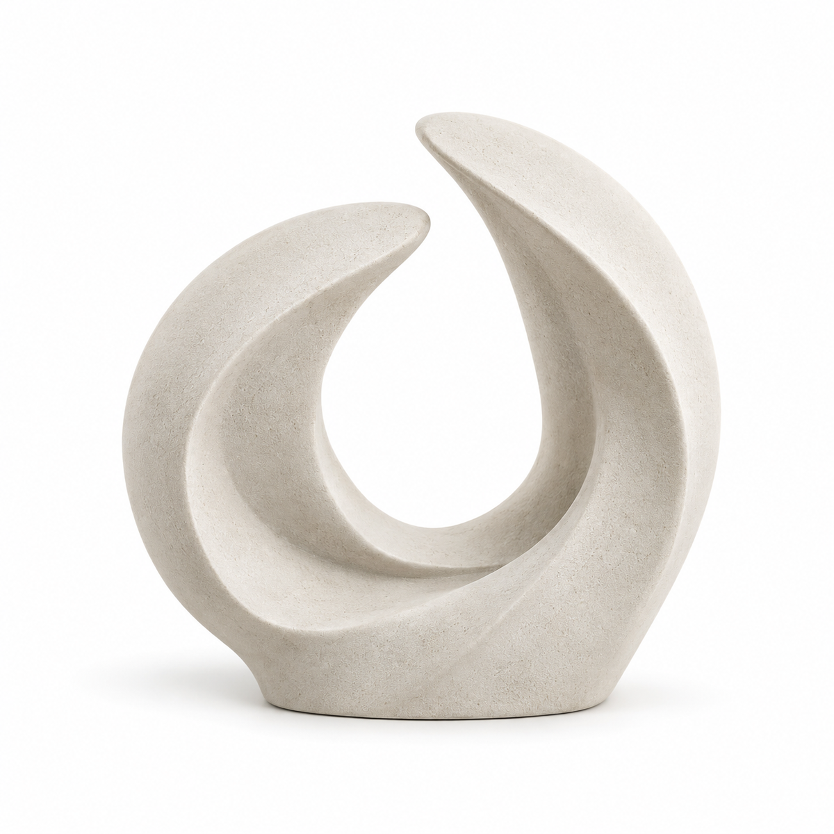 Wing Loop tabletop sculpture in Matte Ivory: white view