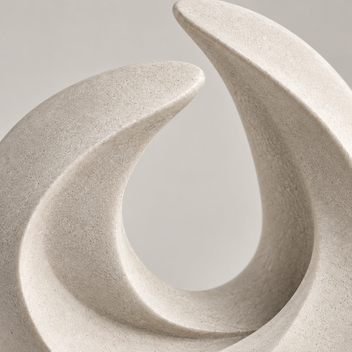 Wing Loop tabletop sculpture in Matte Ivory: detail view