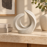 Wing Loop tabletop sculpture in Matte Ivory: shelf view